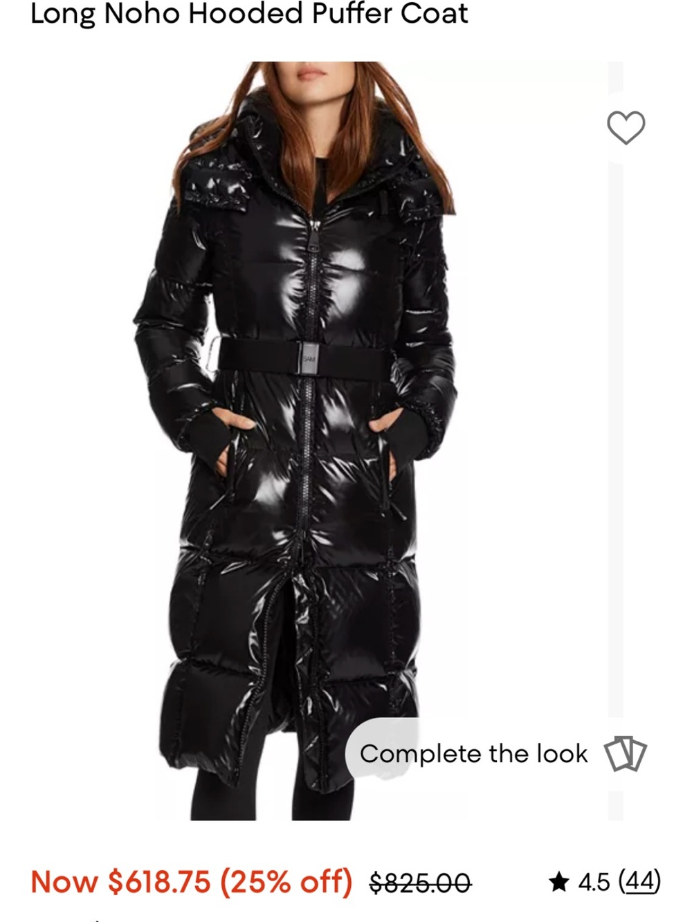 SAM. Women's Long Noho Hooded Puffer Coat Large